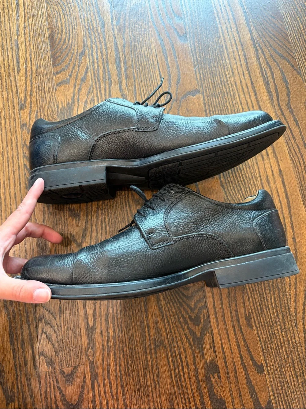BELVEDERE Baybridge Black Leather Dress Shoes Wide Width
